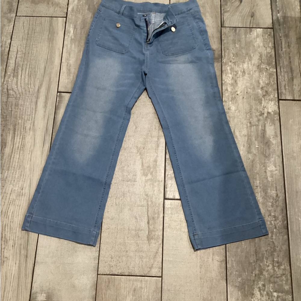 Chic Flare Blue Jeans for Women size medium like a 7/8 #6